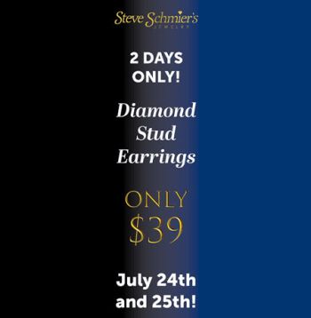 Steve Schmier's Jewelry, Closing Sale: $39 Diamond Stud Earrings