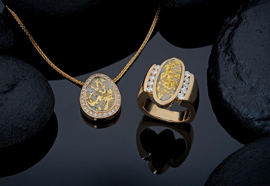 Gold on sale quartz jewelry