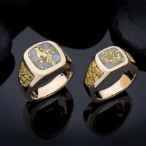Steve Schmier's Jewelry, California Gold Bearing Quartz Men's Rings